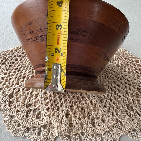 Elegant Wooden Pedestal candlestick holder primitive - Picture 3 of 4